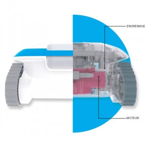 Entrainement moteur par engrenage robot piscine BWT COSMY the bot 100