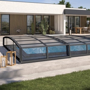 Abri piscine Plat en kit amovible cintré - Distripool