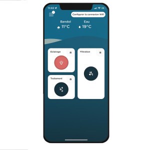 Écran de contrôle application smartphone coffret électrique connecté pour piscine TILD VP