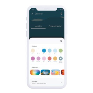 Écran de gestion lumière application smartphone coffret électrique connecté pour piscine TILD VP