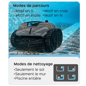 Robot piscine sans fil Wybot C1 pro avec déplacement programmable