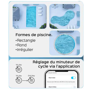 Robot piscine sans fil Wybot C1 pro compatible toute forme de piscine