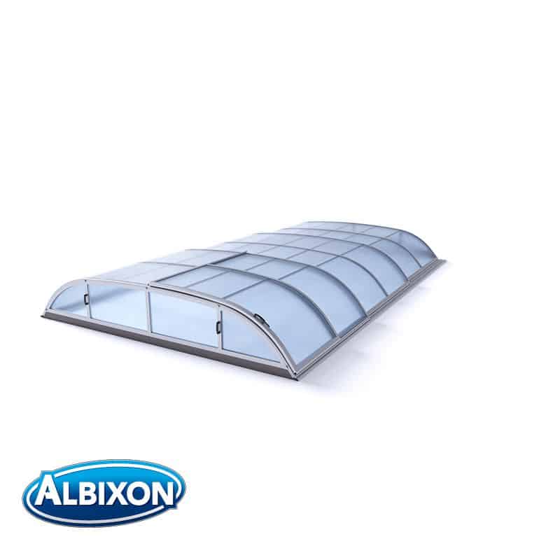 Abri de piscine télescopique en kit Dallas A silver elox Abri de piscine télescopique en kit Dallas A silver elox