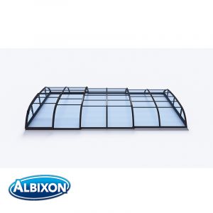 Abri de piscine télescopique en kit Dallas clear A gris anthracite