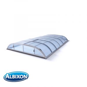 Abri de piscine télescopique en kit Dallas clear A silver elox