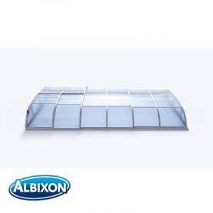 Abri de piscine télescopique en kit Dallas clear A silver elox