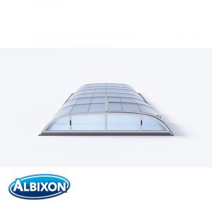 Abri de piscine télescopique en kit Dallas clear A silver elox