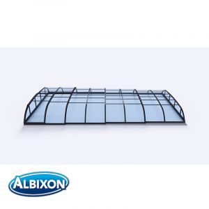 Abri de piscine télescopique en kit Dallas clear B gris anthracite