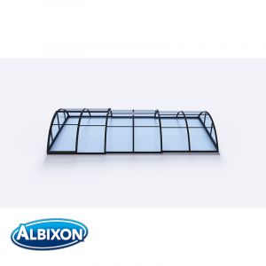 Abri de piscine translucide télescopique en kit Klasik clear A gris anthracite