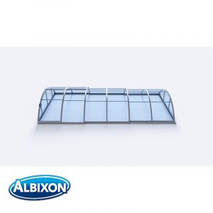 Abri de piscine translucide télescopique en kit Klasik clear A silver elox