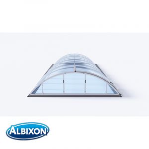 Abri de piscine translucide télescopique en kit Klasik clear B silver elox