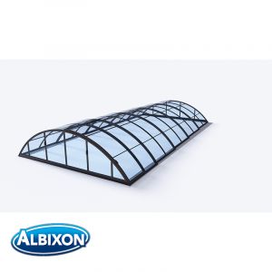 Abri de piscine translucide télescopique en kit Klasik clear C gris anthracite