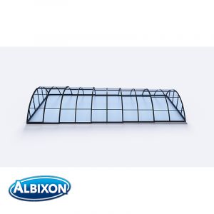 Abri de piscine translucide télescopique en kit Klasik clear C gris anthracite