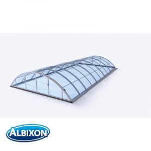 Abri de piscine translucide télescopique en kit Klasik clear C silver elox