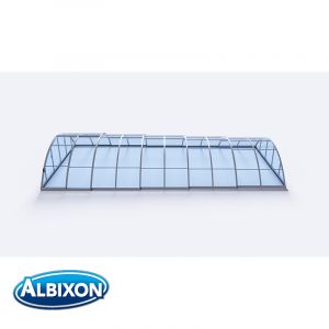 Abri de piscine translucide télescopique en kit Klasik clear C silver elox