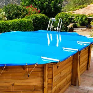 Couverture de sécurité à barres pour piscine hors-sol Cover wood
