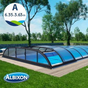 Abri de piscine télescopique en kit Dallas A 6.35 X 3.63 m