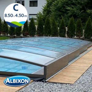 Abri bas de piscine télescopique en kit Sydney C 8.50 X 4.50 m