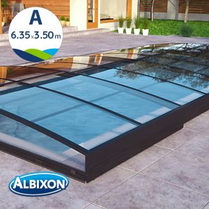  Abri bas de piscine télescopique en kit Sydney clear A 6.35 X 3.50 m 