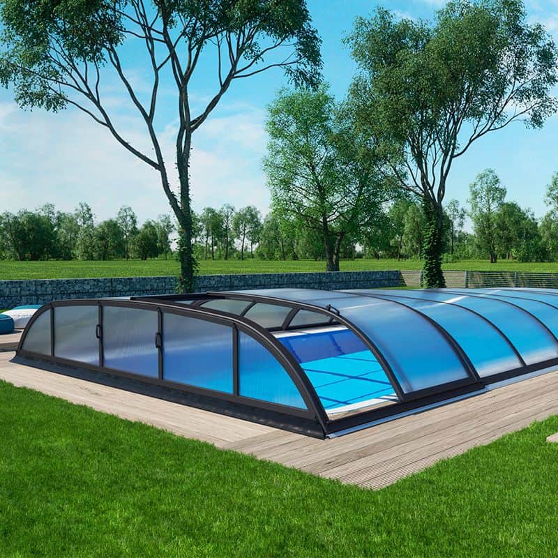 Abri de piscine bâché largeur 6 m - Jardin Couvert