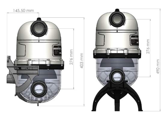 Dimensions préfiltre ASTRAL HYDROSPIN COMPACT