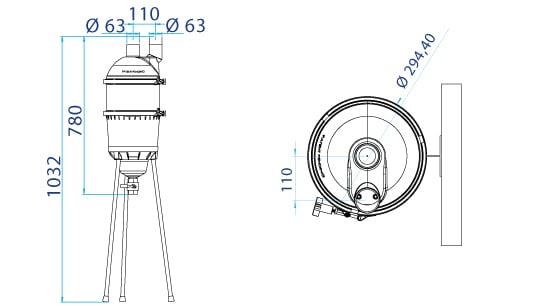 Dimensions préfiltre ASTRAL HYDROSPIN