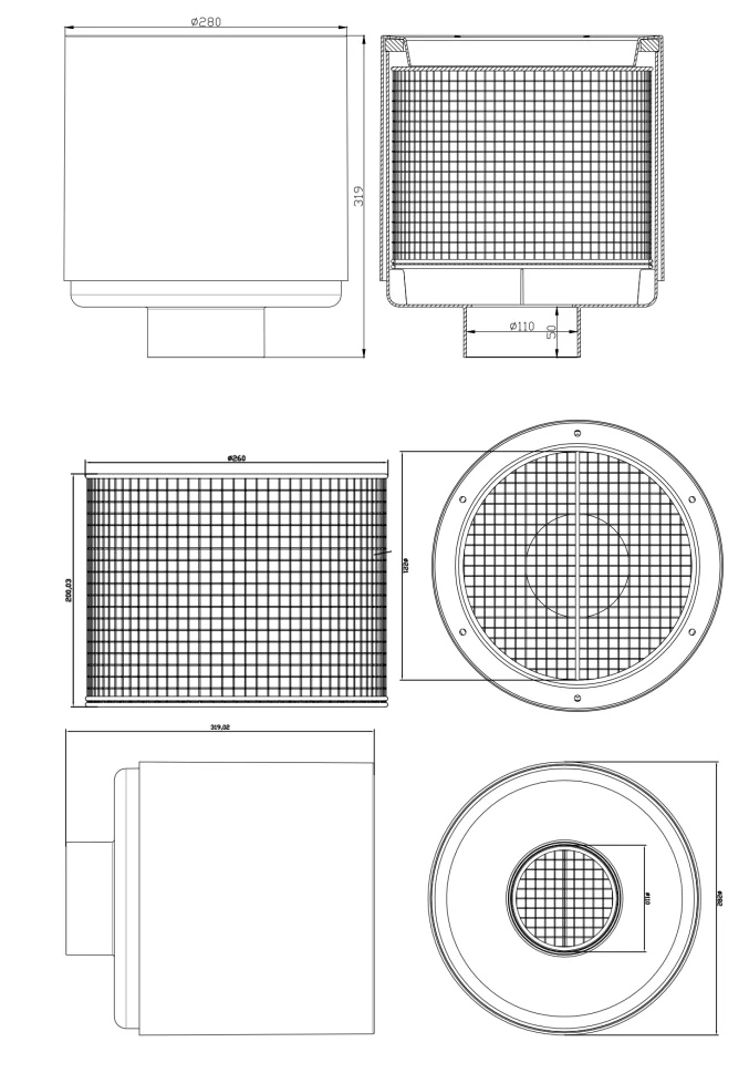 Skimmer flottant AquaForte diam 280mm pour piscine naturelle