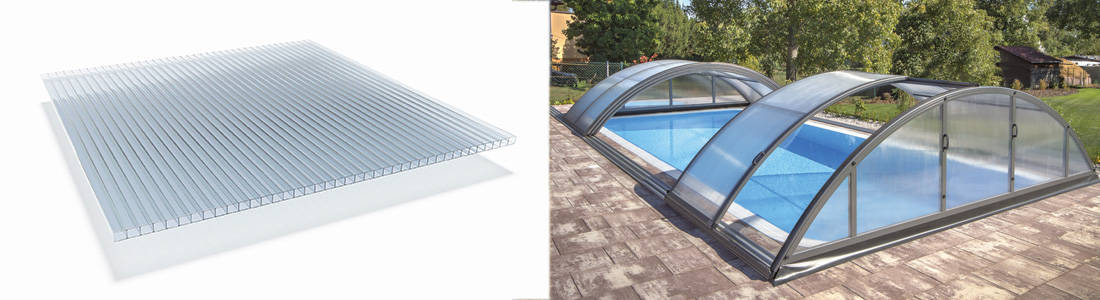 le polycarbonate alvéolaire est un bon isolant qui permet de se baigner plus souvent grâce à votre abri de piscine.