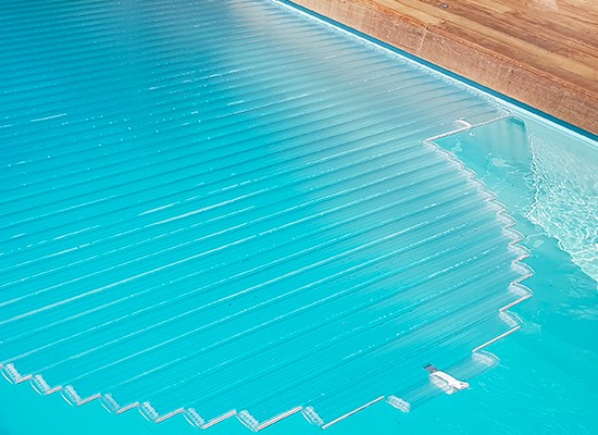 Lames de volet piscine en polycarbonate transparent