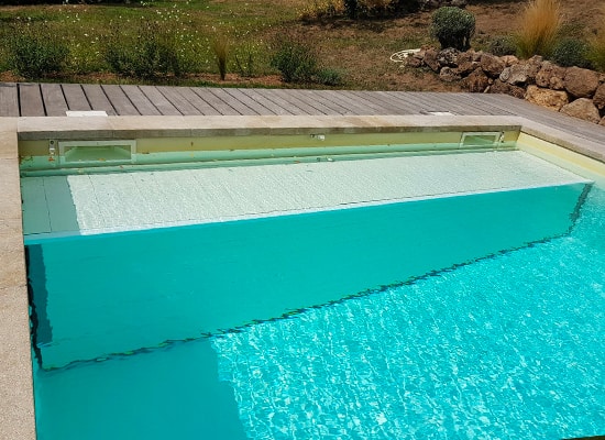 Volet piscine immergé avec caillebotis immergé en PVC