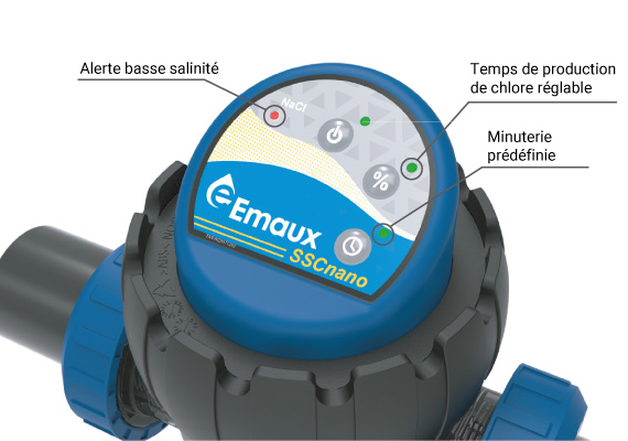 Fonctionnalités electrolyseur piscine compact Ssc nano