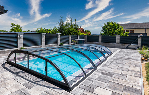 Abri de piscine télescopique en kit Dallas clear